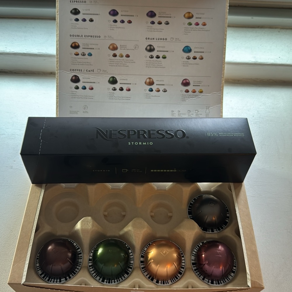 Nespresso Vertuo Stormio and Sampler